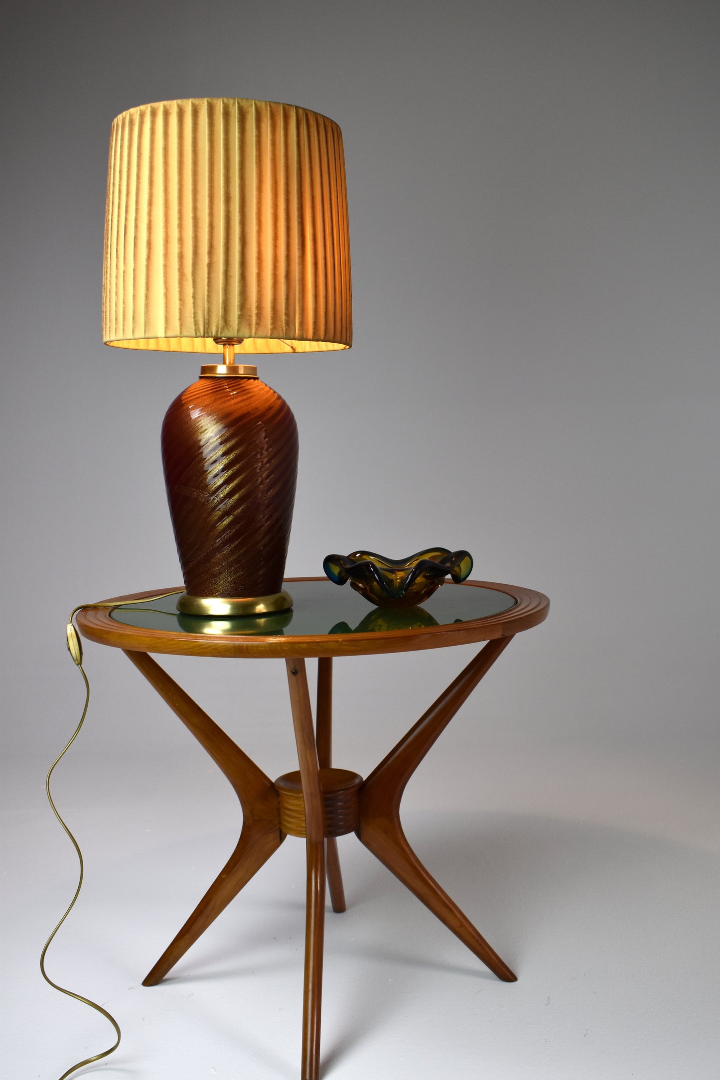 1970's Italian Mid-Century Murano Table Lamp by Tommaso Barbi - Spirit Gallery