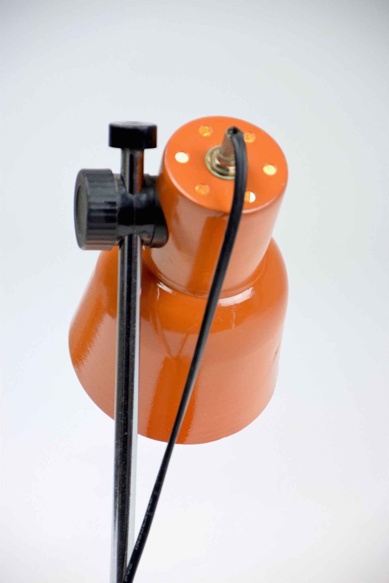 Adjustable Desk Lamp in Red Enameled Steel and Chrome, 1970's - Spirit Gallery