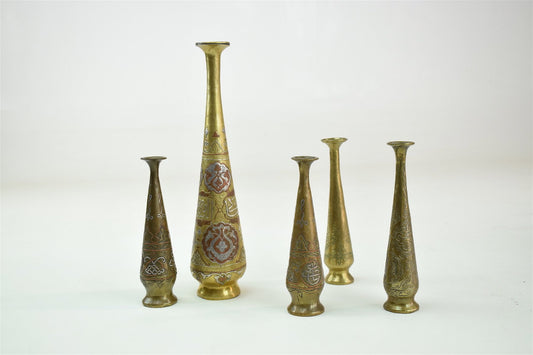 Antique Islamic Syrian Single Flower Vases, Set of Five - Spirit Gallery