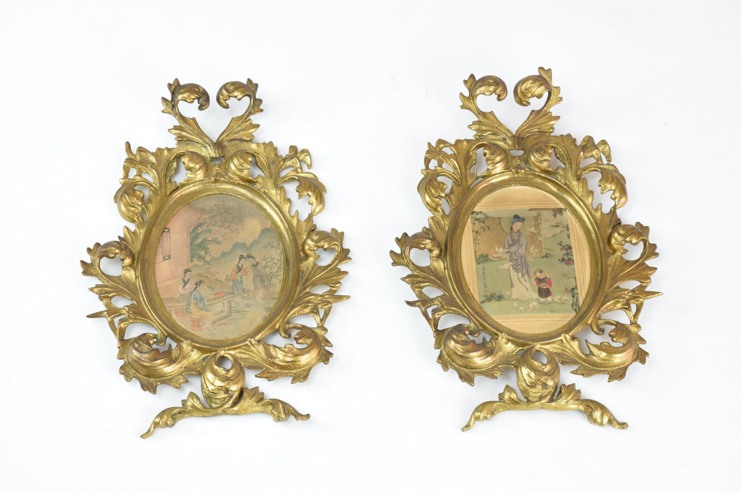 Antique Japanese Watercolours in Italian Giltwood Frames - Spirit Gallery