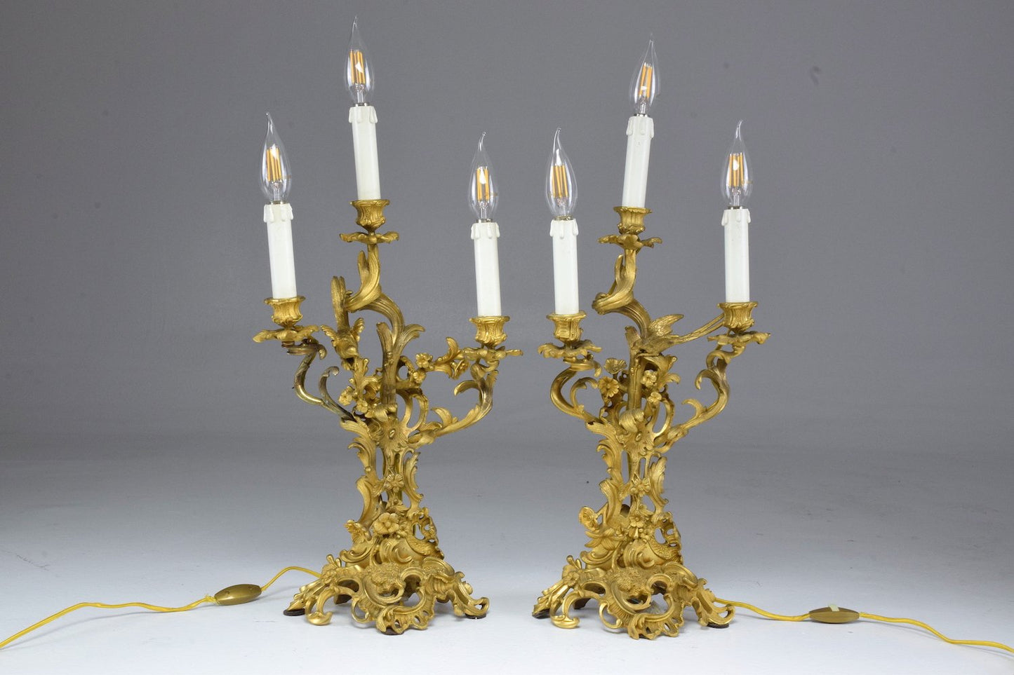Antique Pair of French Ormolu Electrified Candelabras - Spirit Gallery