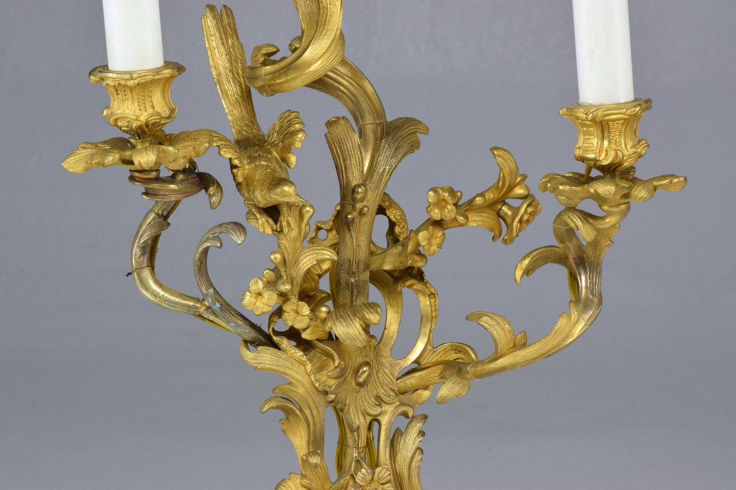Antique Pair of French Ormolu Electrified Candelabras - Spirit Gallery