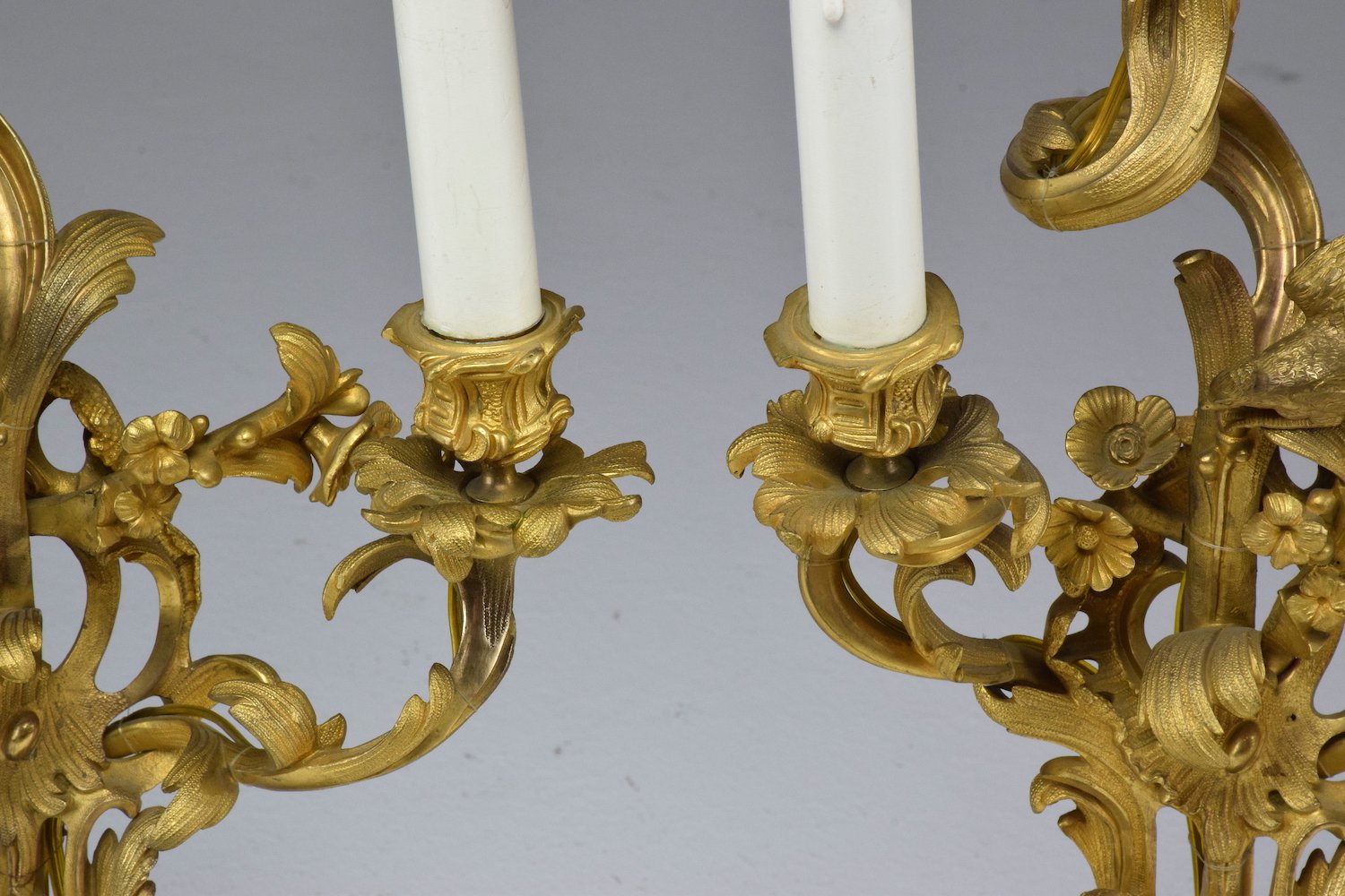 Antique Pair of French Ormolu Electrified Candelabras - Spirit Gallery