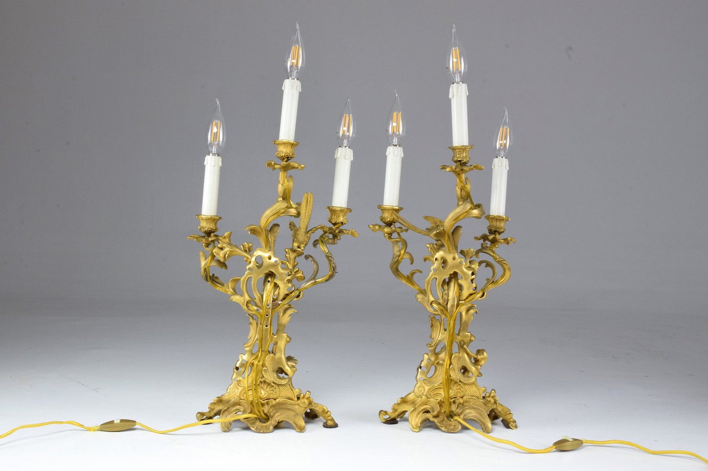Antique Pair of French Ormolu Electrified Candelabras - Spirit Gallery