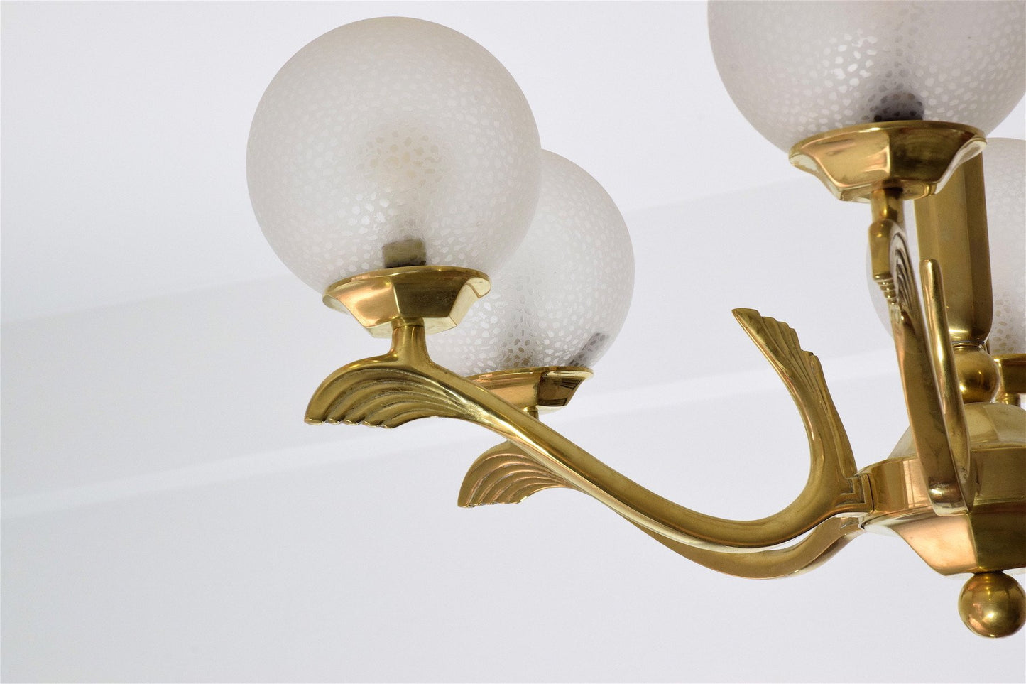 Art Deco Brass Chandelier, France, 1930's - Spirit Gallery