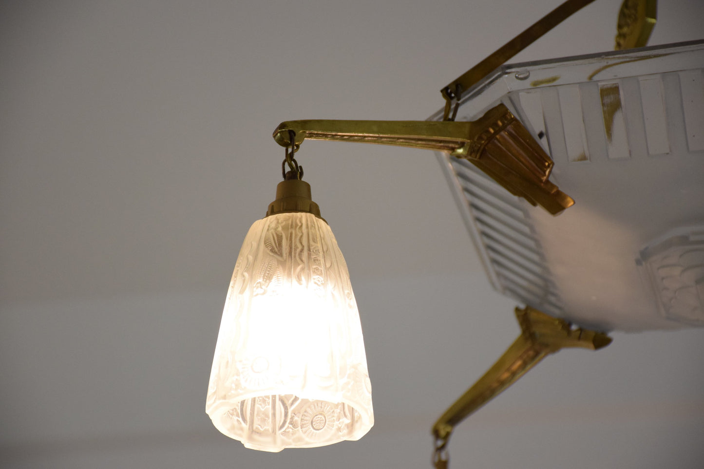 Art Deco Chandelier by Muller Freres, France, 1930's - Spirit Gallery