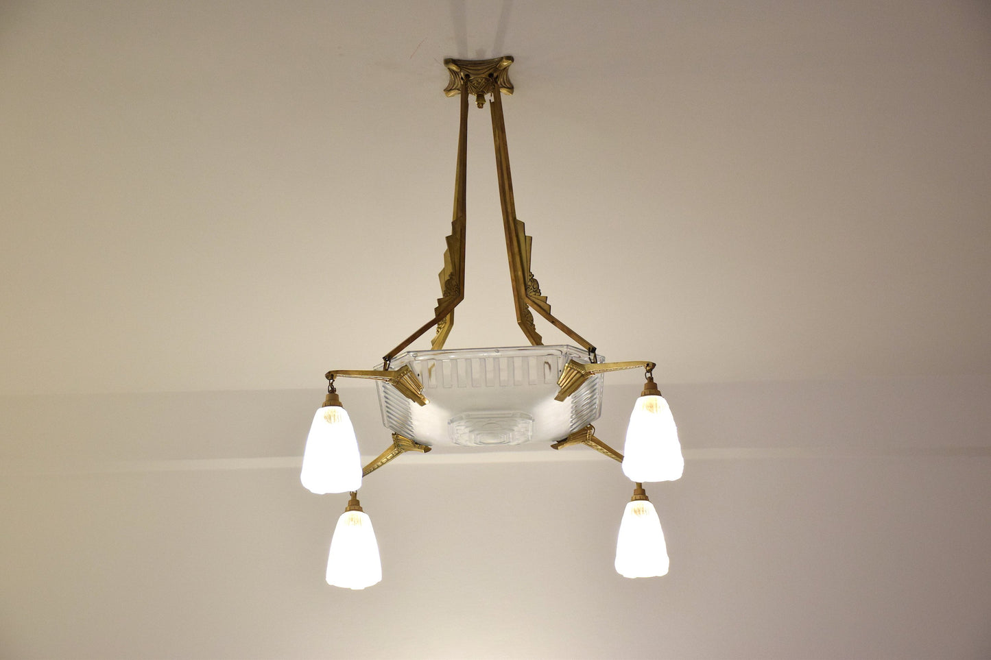 Art Deco Chandelier by Muller Freres, France, 1930's - Spirit Gallery