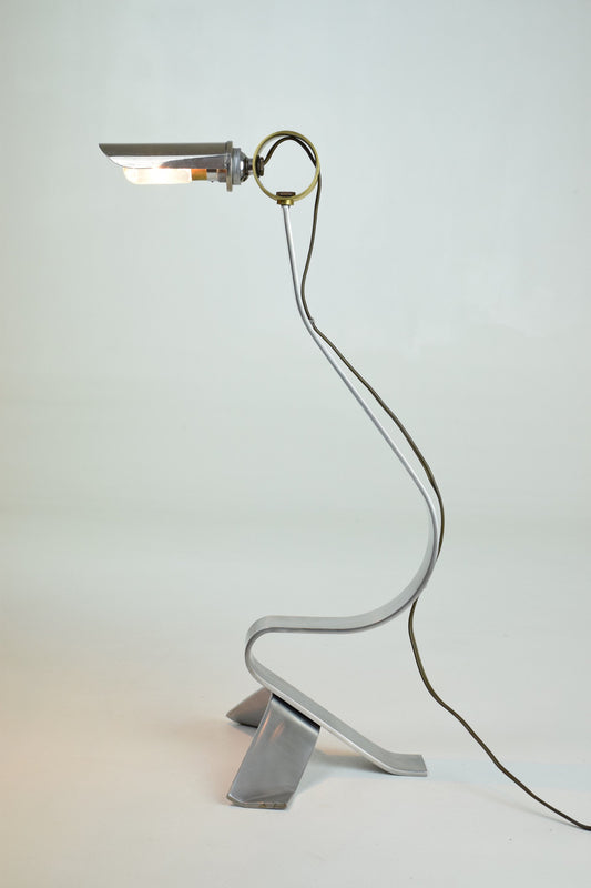 Bird Shaped Steel Lamp, France, 1970's - Spirit Gallery