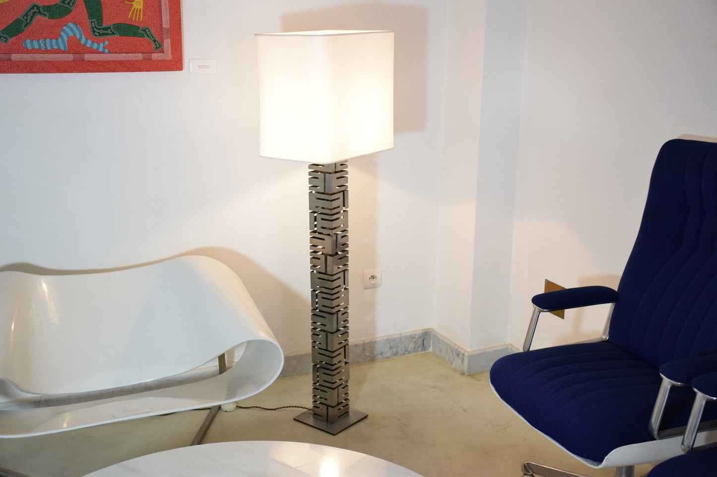 Building Metal Floor Lamp by Curtis Jere, USA, 1970's - Spirit Gallery