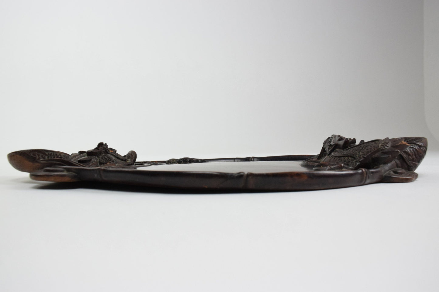 Carved Hardwood Two Handled Vintage Tray, China - Spirit Gallery