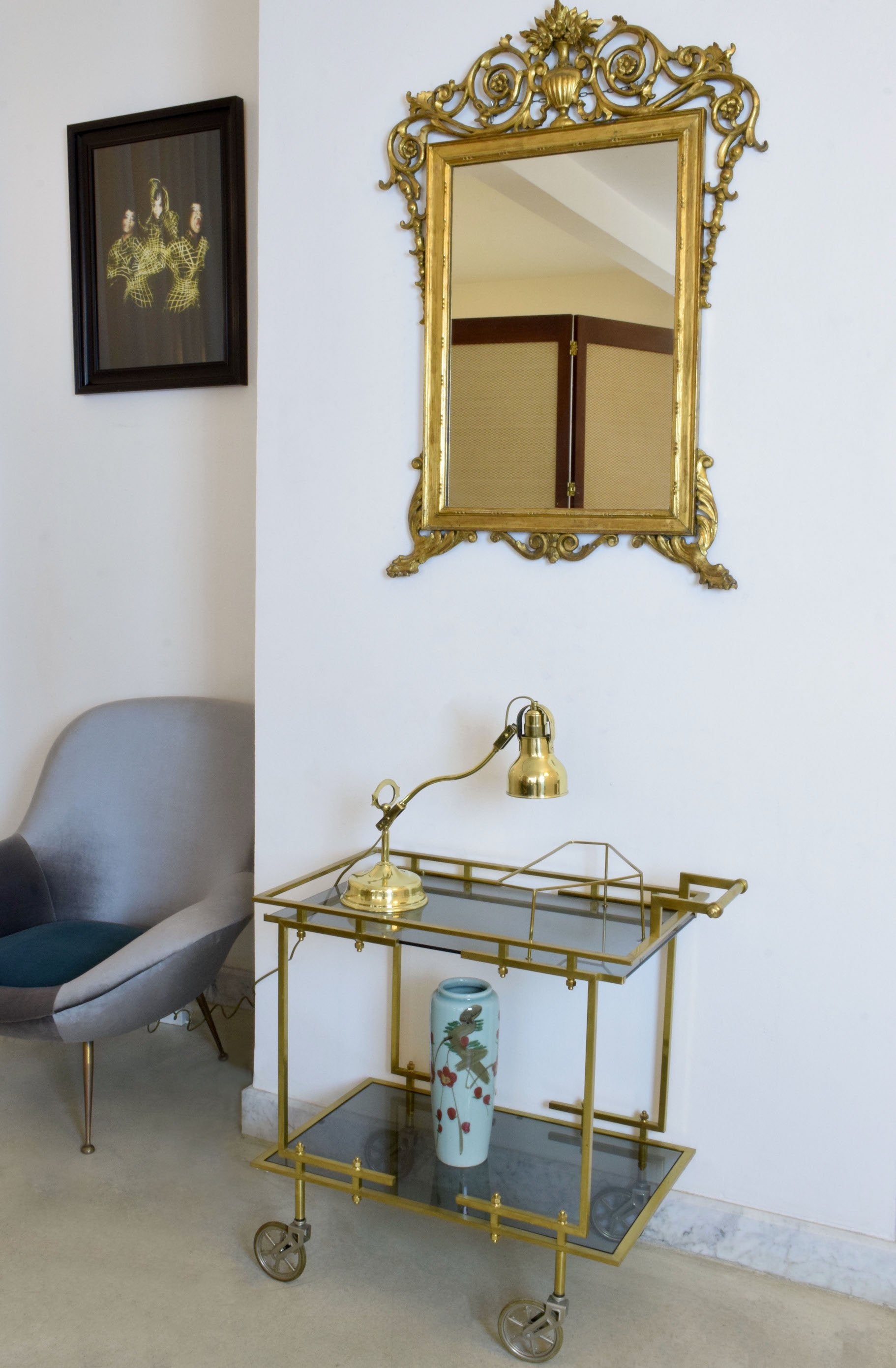 Early 20th Century French Brass Lamp - Spirit Gallery