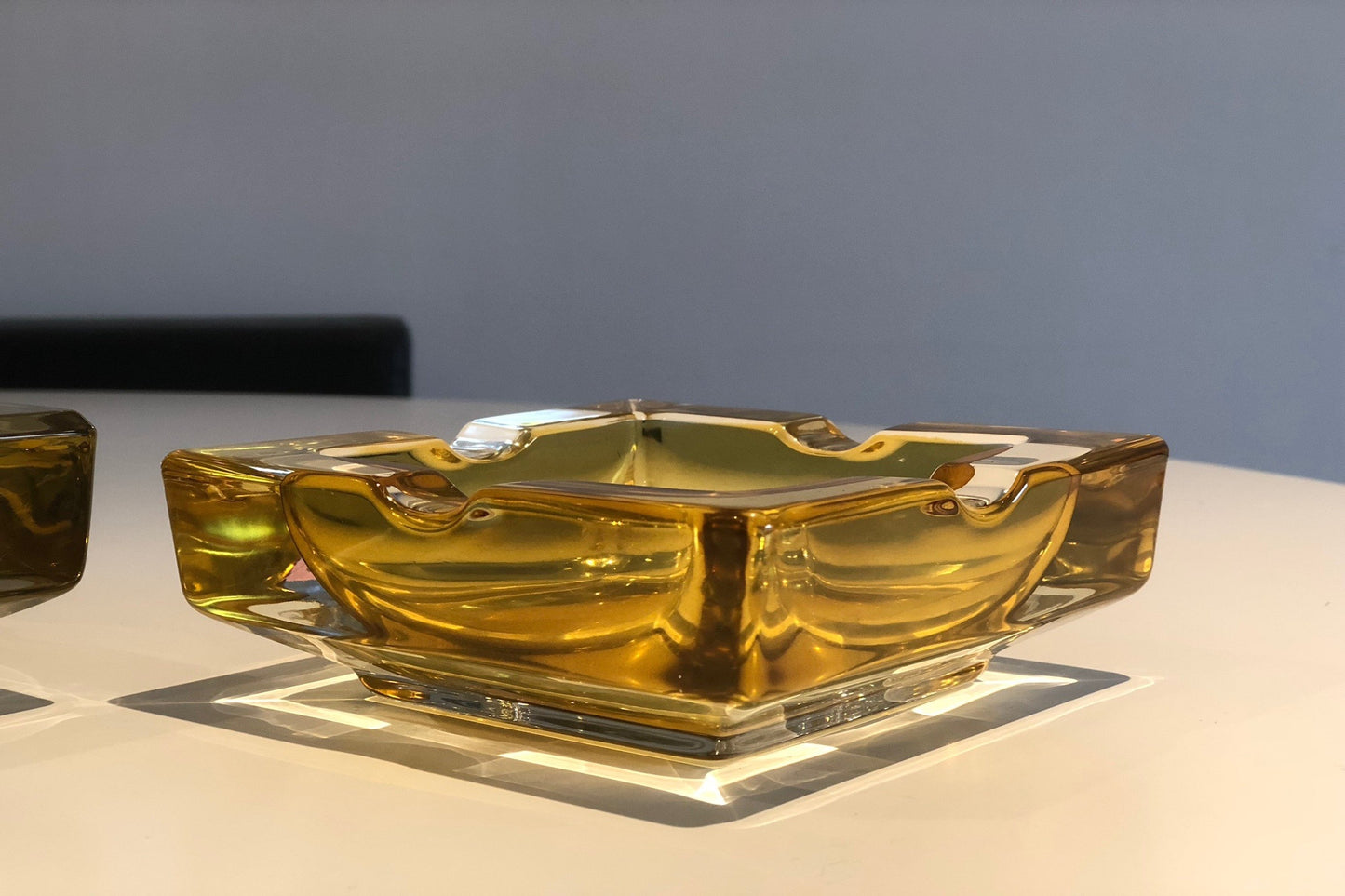 French 20th Century Vintage Glass Ashtrays, Set of Two, 1950s - Spirit Gallery
