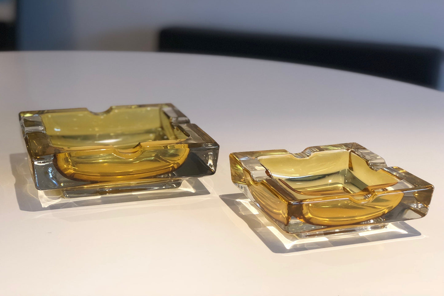 French 20th Century Vintage Glass Ashtrays, Set of Two, 1950s - Spirit Gallery