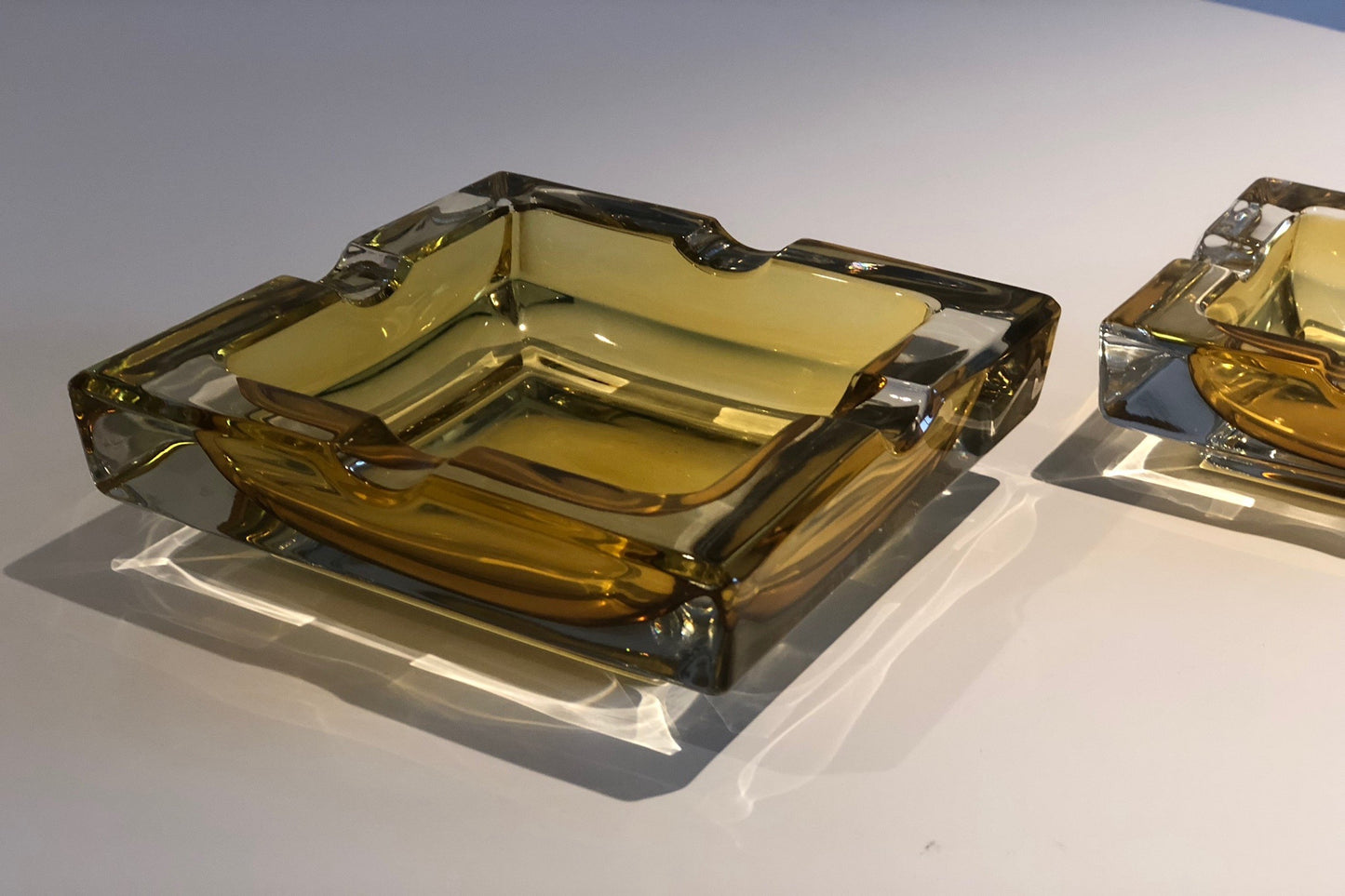 French 20th Century Vintage Glass Ashtrays, Set of Two, 1950s - Spirit Gallery