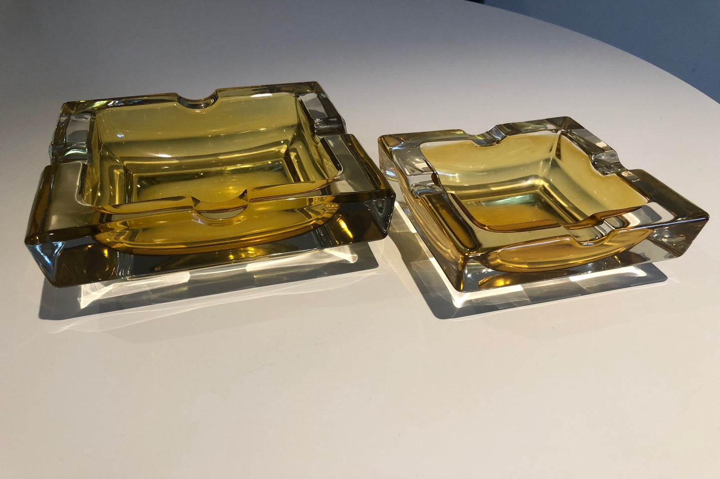French 20th Century Vintage Glass Ashtrays, Set of Two, 1950s - Spirit Gallery