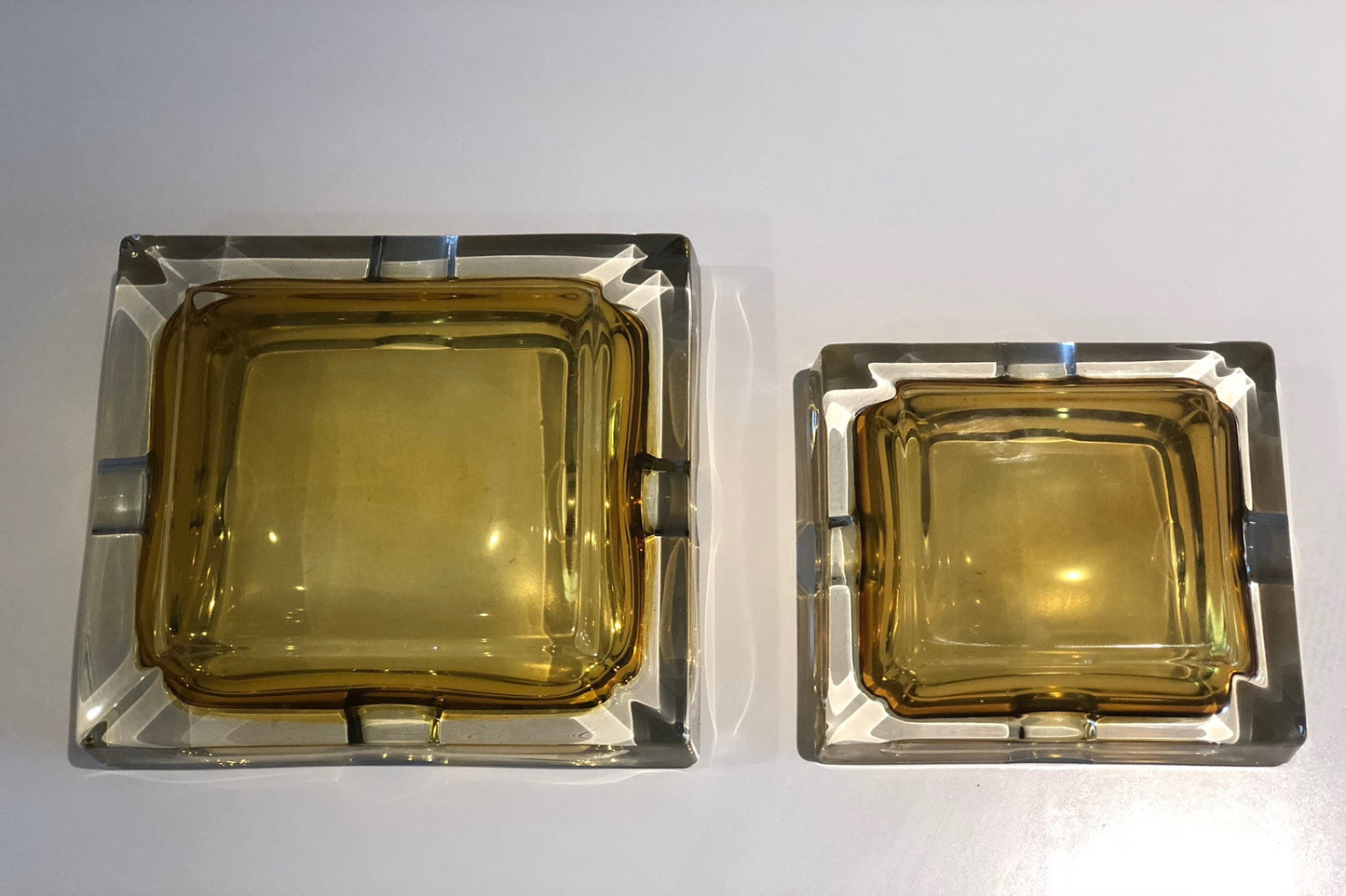 French 20th Century Vintage Glass Ashtrays, Set of Two, 1950s - Spirit Gallery