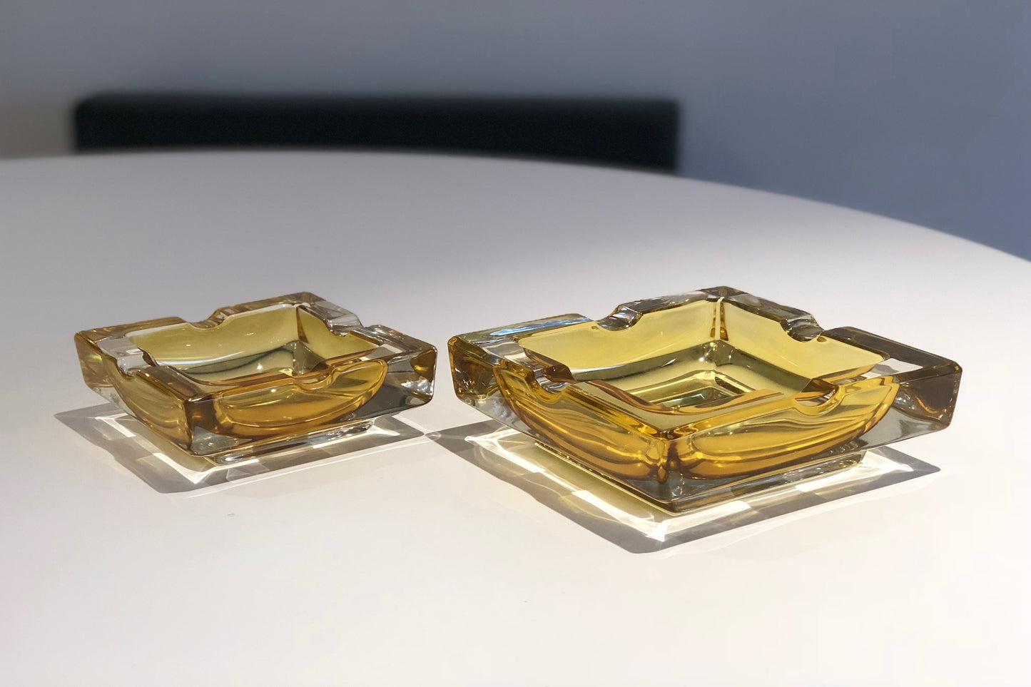 French 20th Century Vintage Glass Ashtrays, Set of Two, 1950s - Spirit Gallery