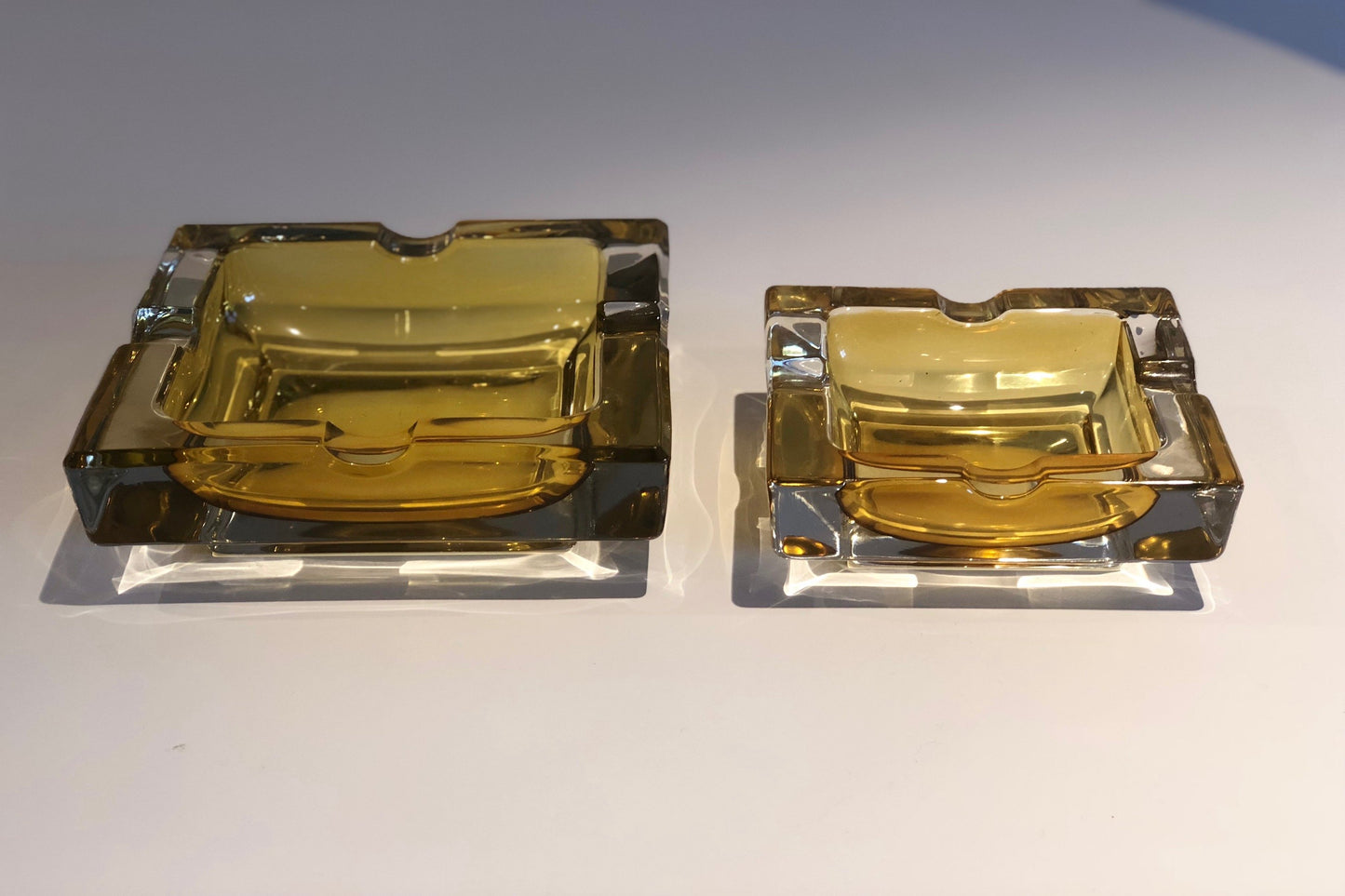 French 20th Century Vintage Glass Ashtrays, Set of Two, 1950s - Spirit Gallery