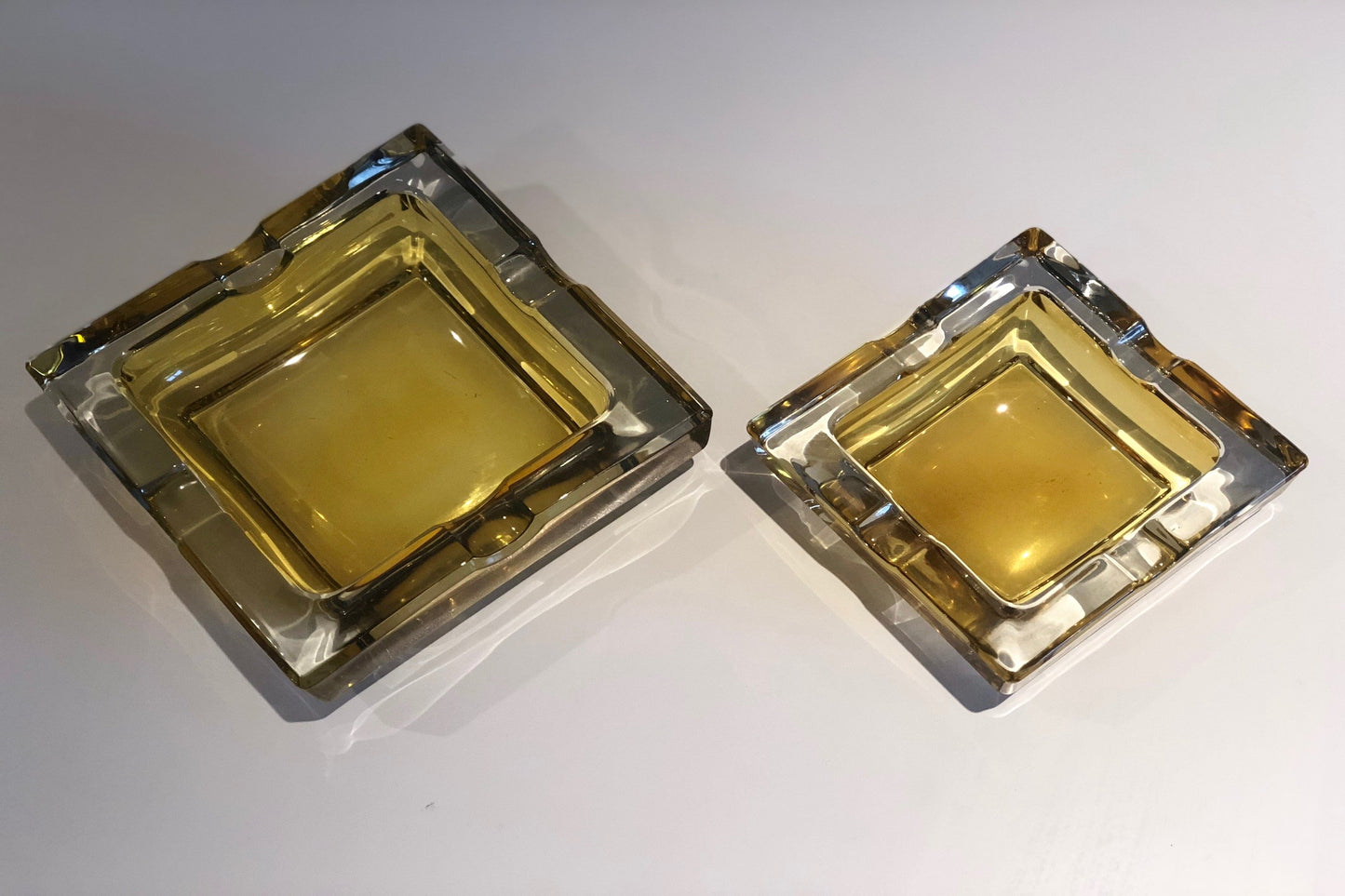 French 20th Century Vintage Glass Ashtrays, Set of Two, 1950s - Spirit Gallery
