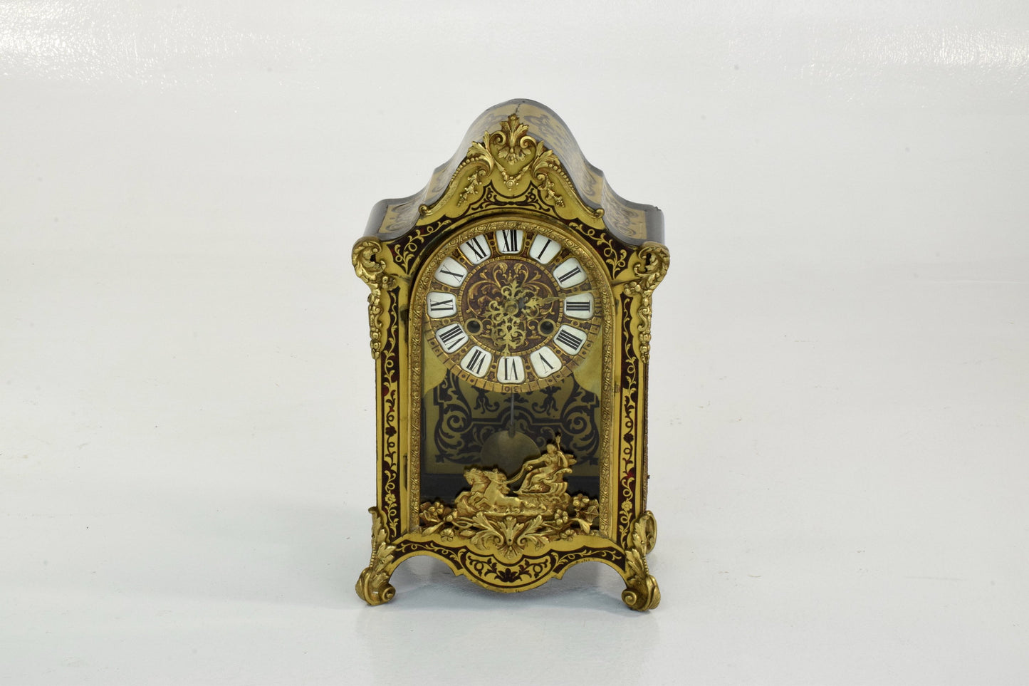 French Antique Boulle Mantel Clock - Spirit Gallery
