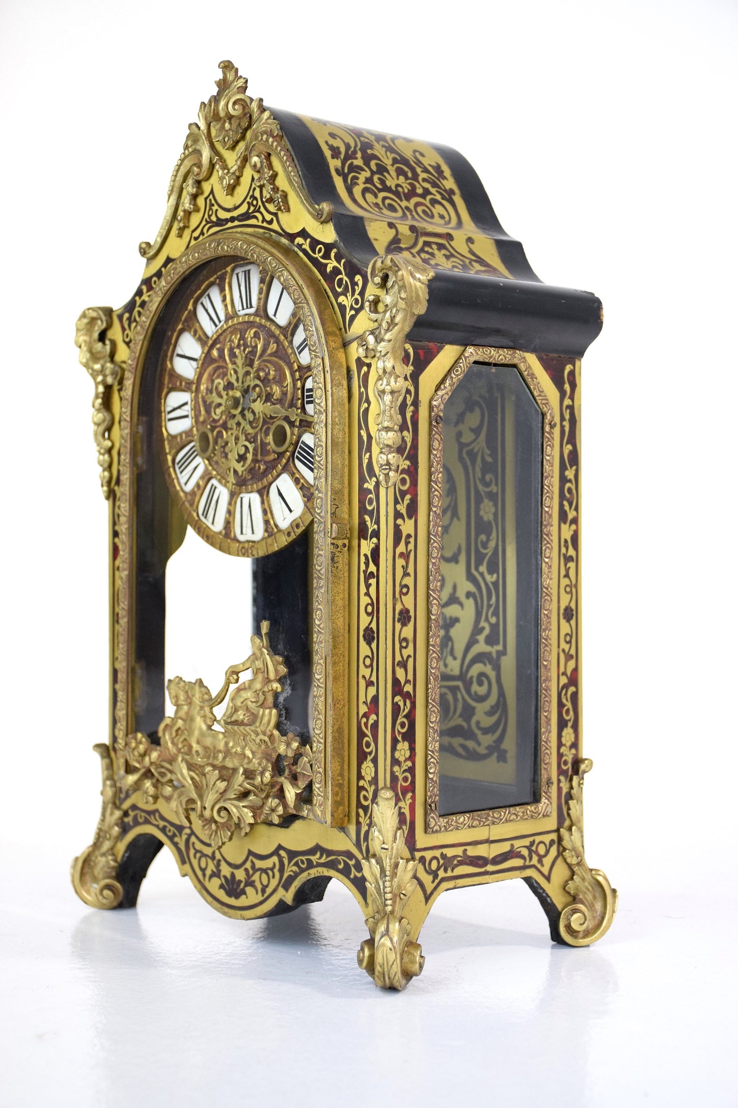 French Antique Boulle Mantel Clock - Spirit Gallery