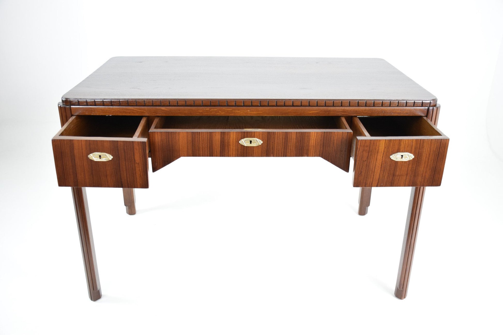 French Art Deco Desk in Zebrano Wood - Spirit Gallery