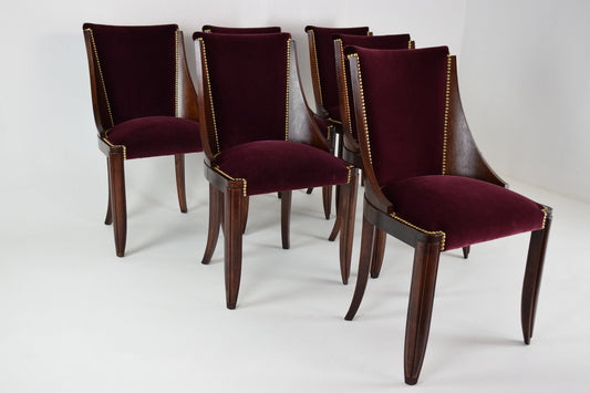 French Art Deco Dining Chairs, 1930's, Set Of 6 - Spirit Gallery