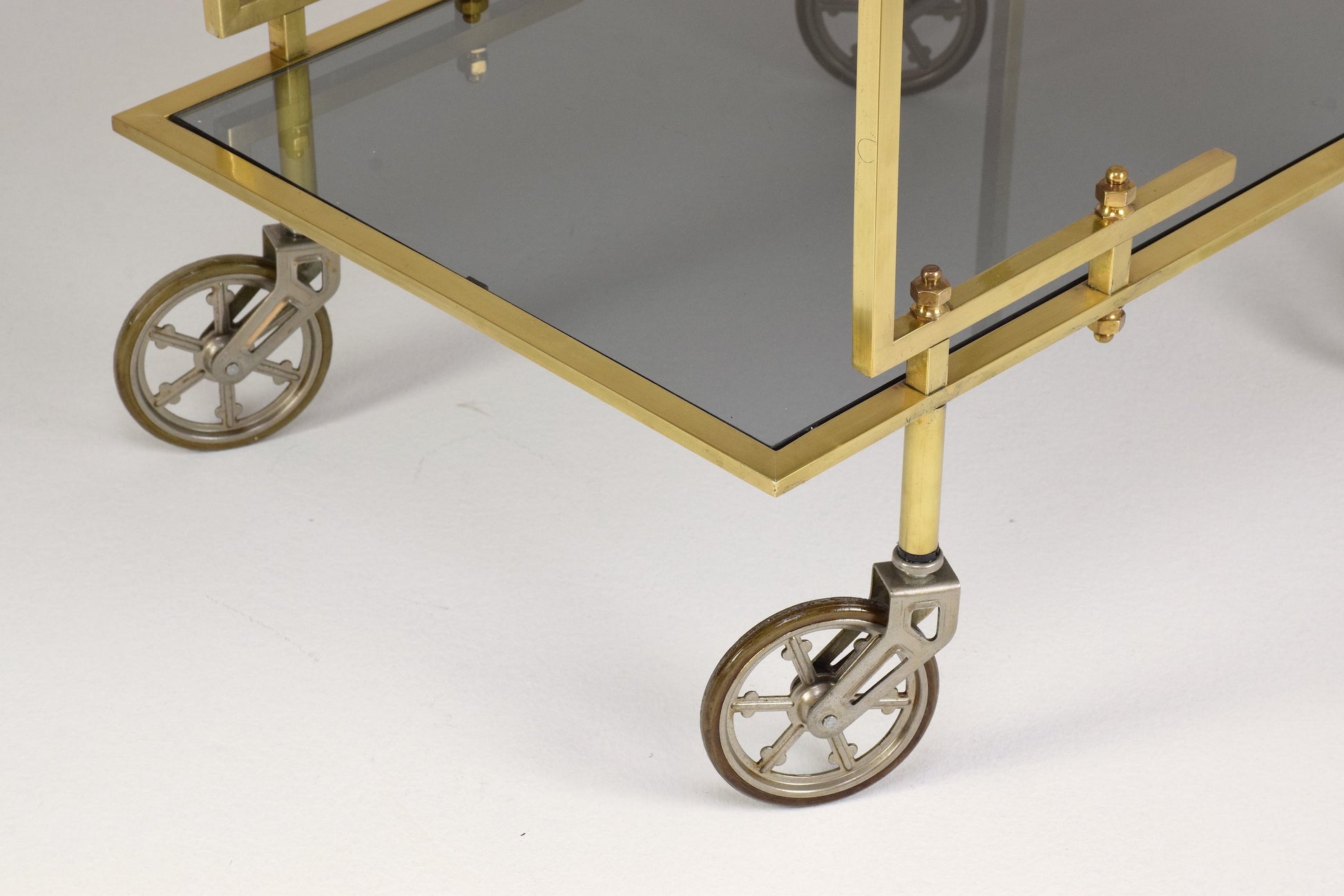 French Brass Bar or Serving Cart Trolley, 1970's - Spirit Gallery