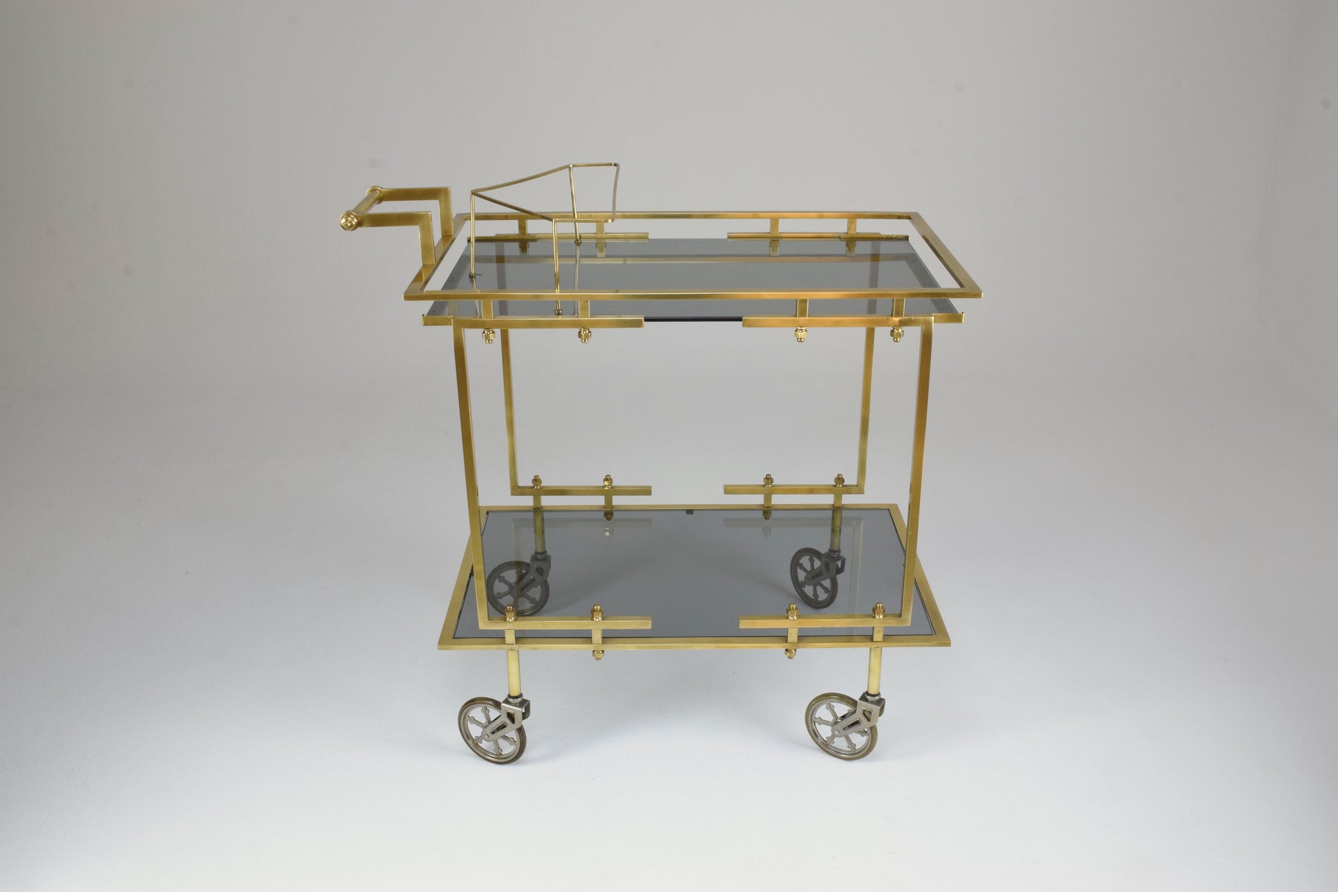French Brass Bar or Serving Cart Trolley, 1970's - Spirit Gallery