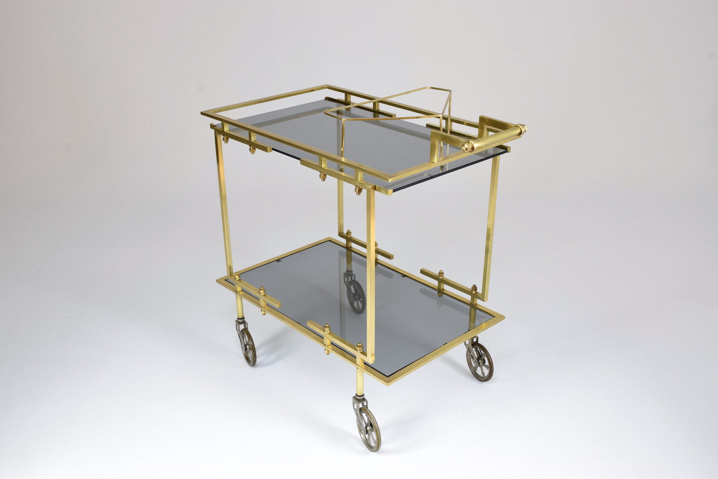 French Brass Bar or Serving Cart Trolley, 1970's - Spirit Gallery