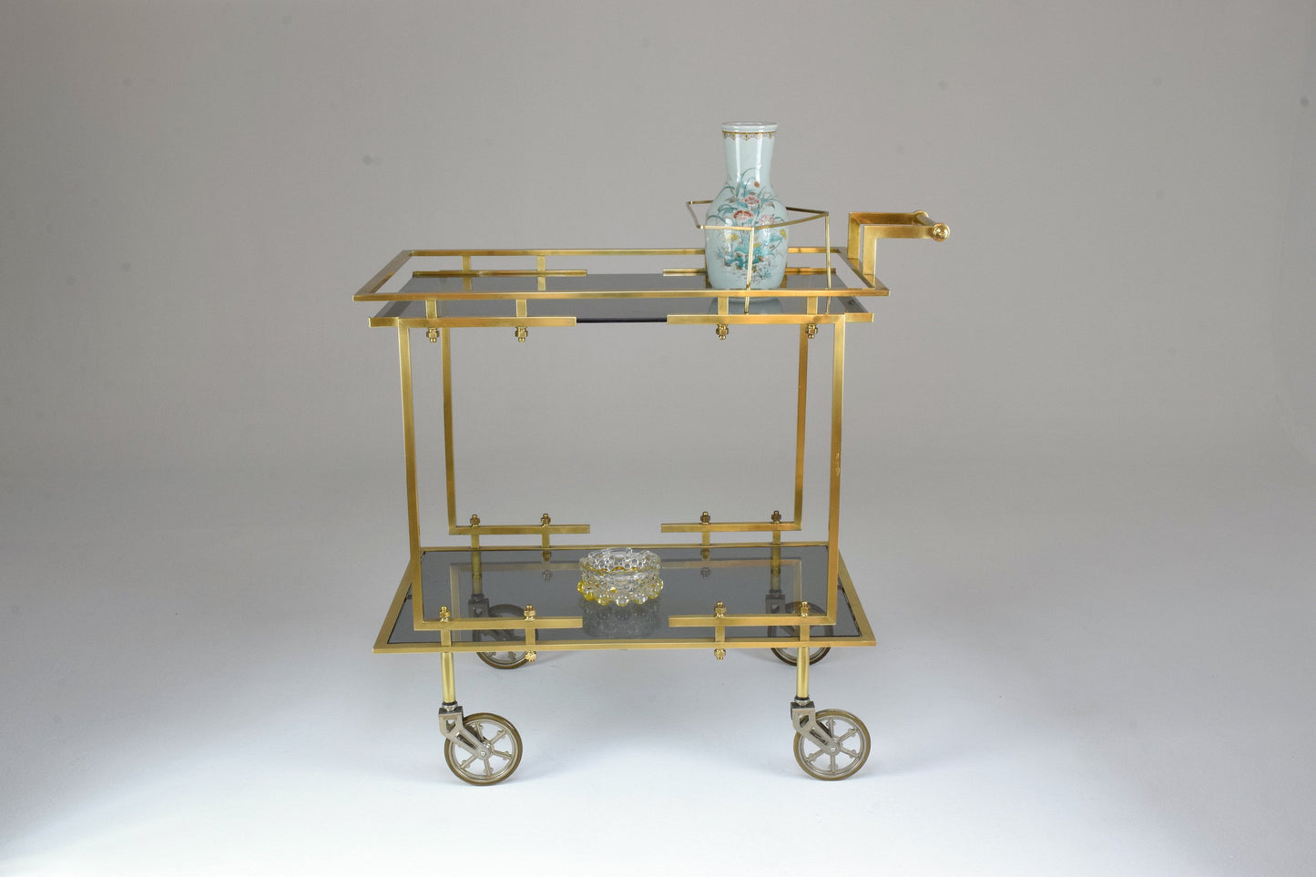 French Brass Bar or Serving Cart Trolley, 1970's - Spirit Gallery
