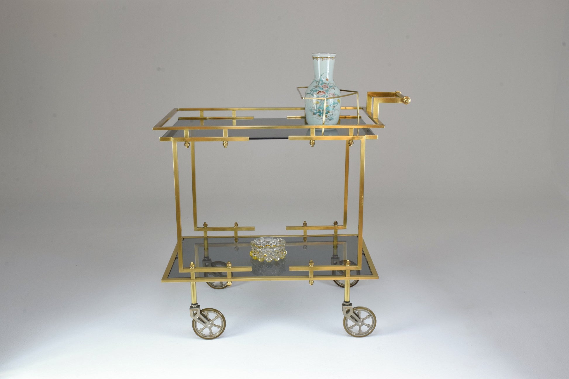 French Brass Bar or Serving Cart Trolley, 1970's - Spirit Gallery