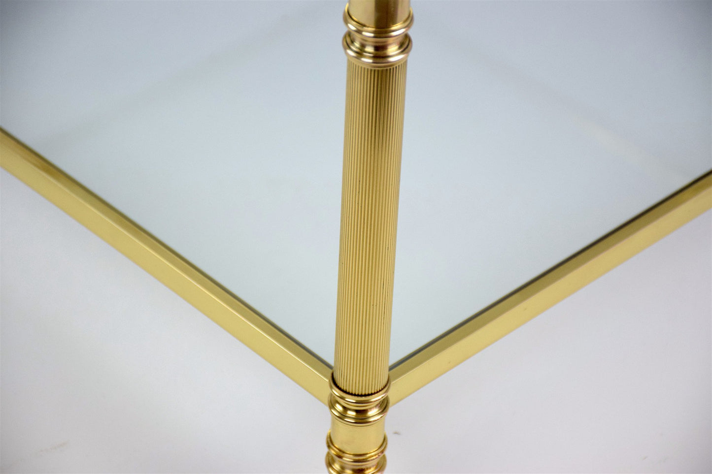 French Brass Two Tier Coffee Table, 1970's - Spirit Gallery