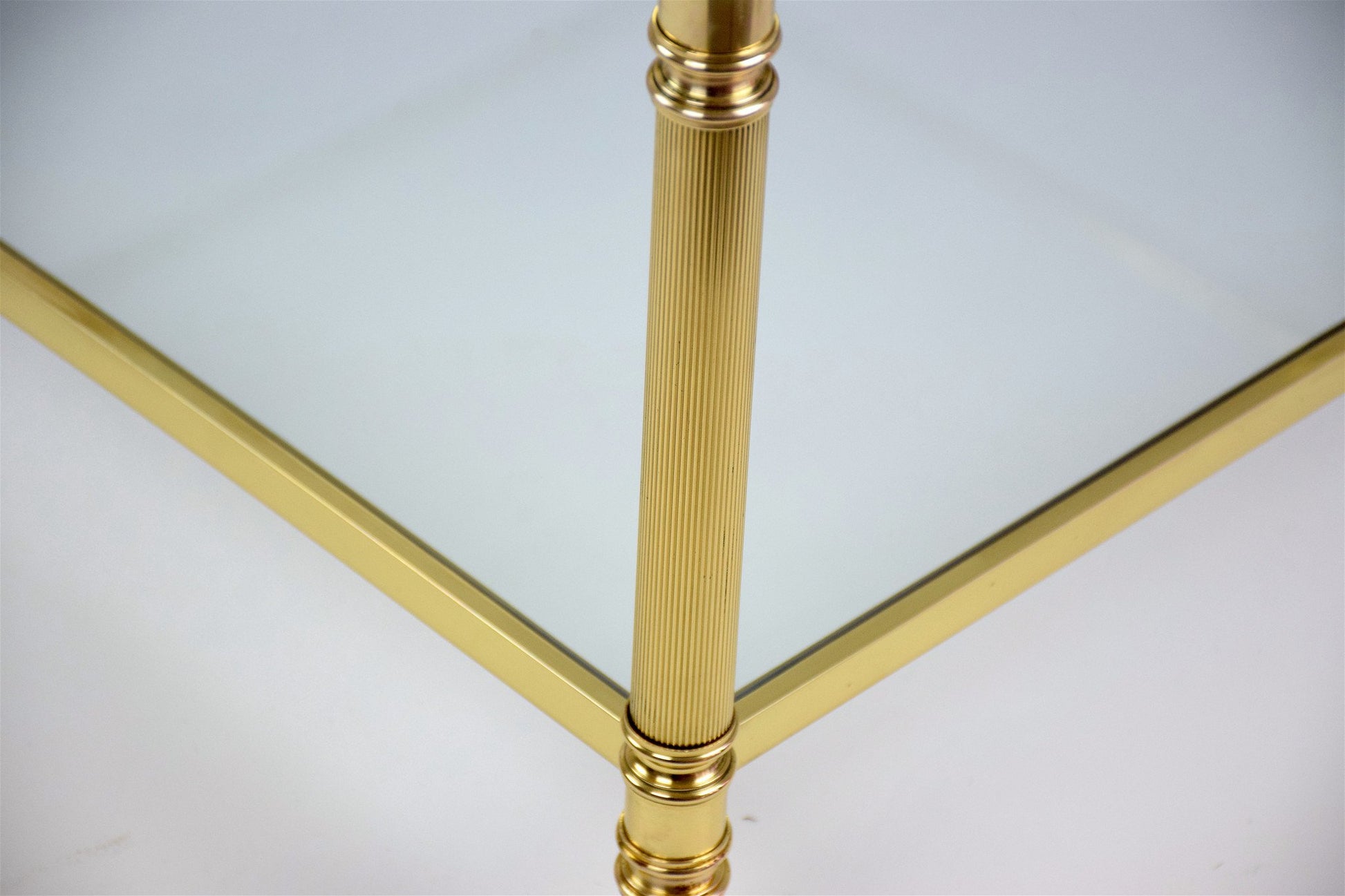 French Brass Two Tier Coffee Table, 1970's - Spirit Gallery