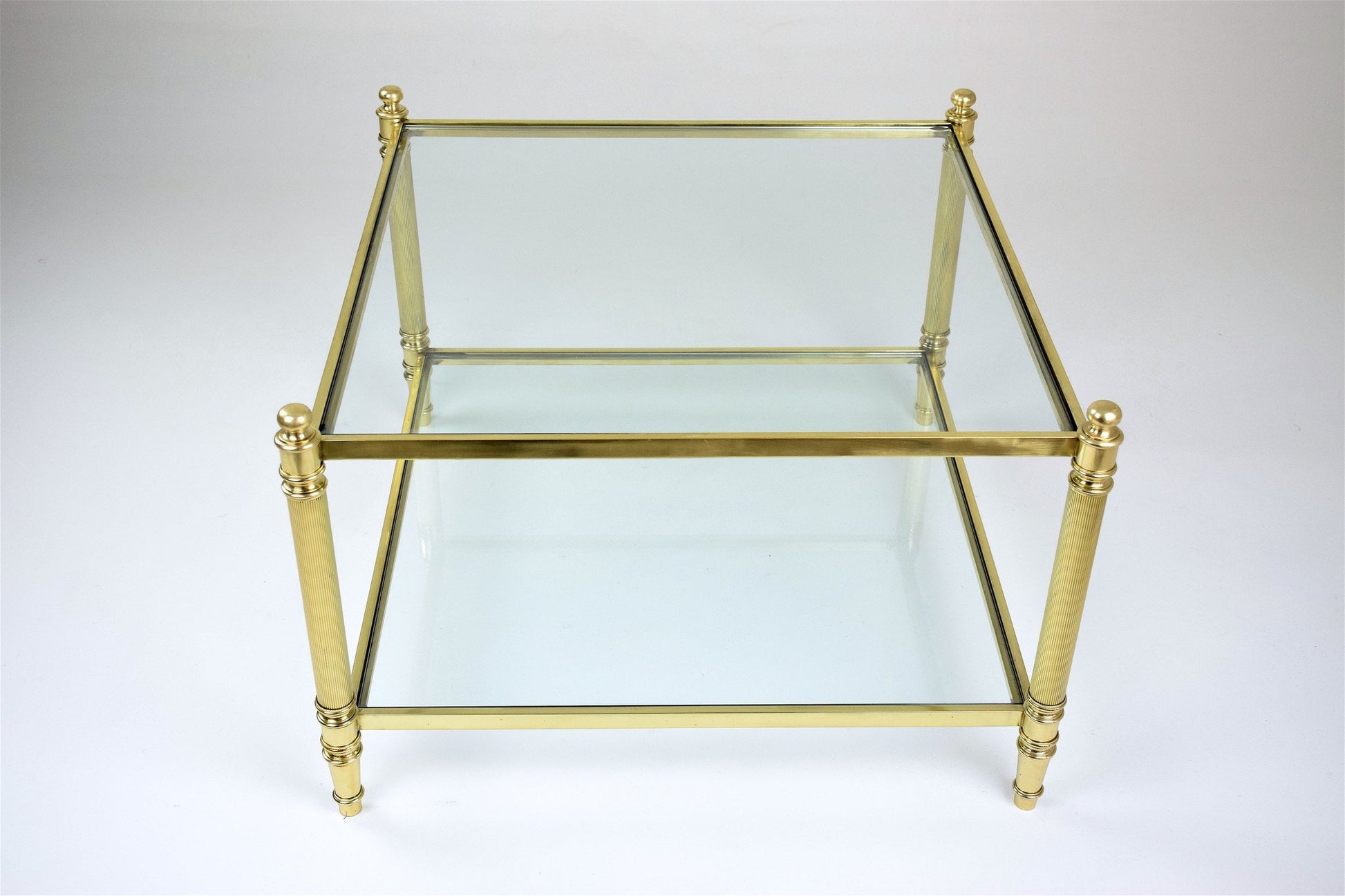 French Brass Two Tier Coffee Table, 1970's - Spirit Gallery