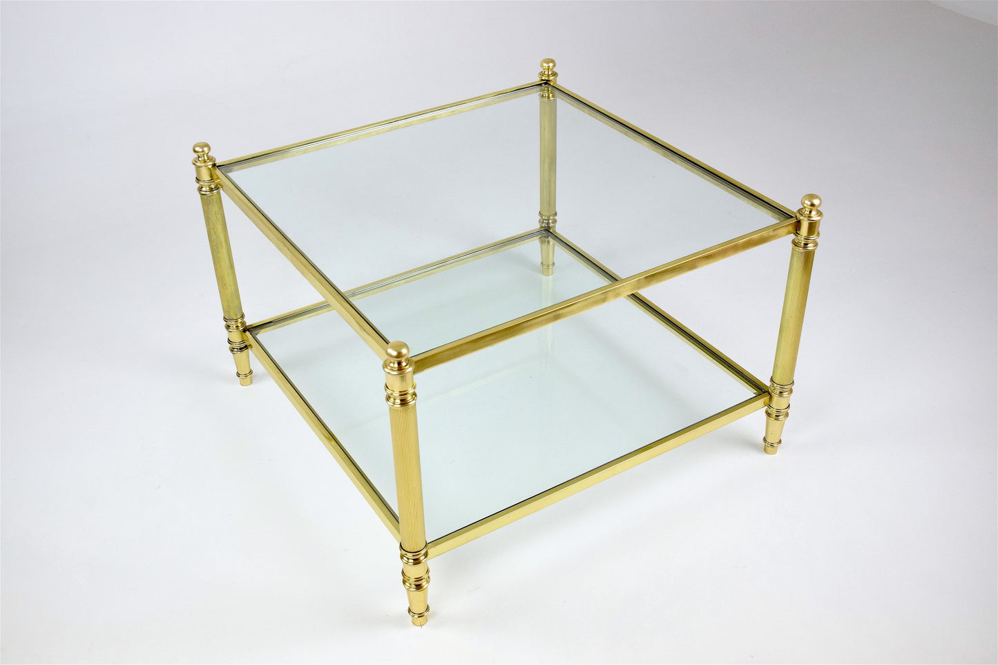 French Brass Two Tier Coffee Table, 1970's - Spirit Gallery