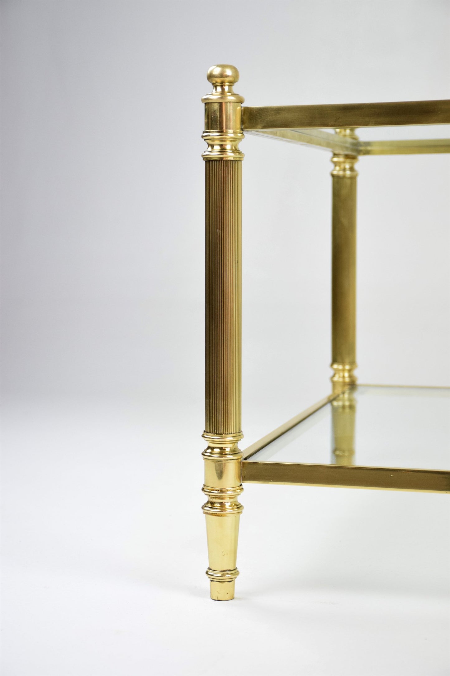 French Brass Two Tier Coffee Table, 1970's - Spirit Gallery