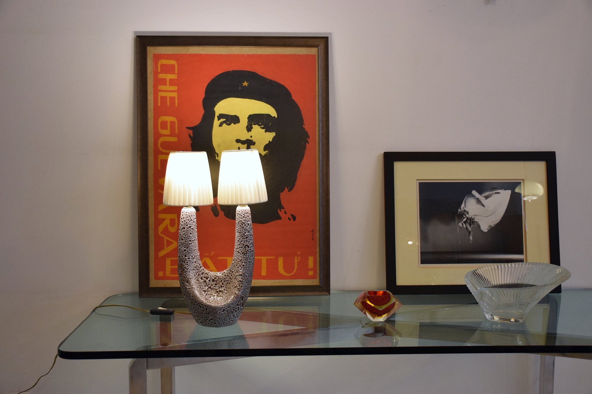 French Mid-Century Ceramic Table Lamp by Vallauris le Vaucour, 1950's - Spirit Gallery