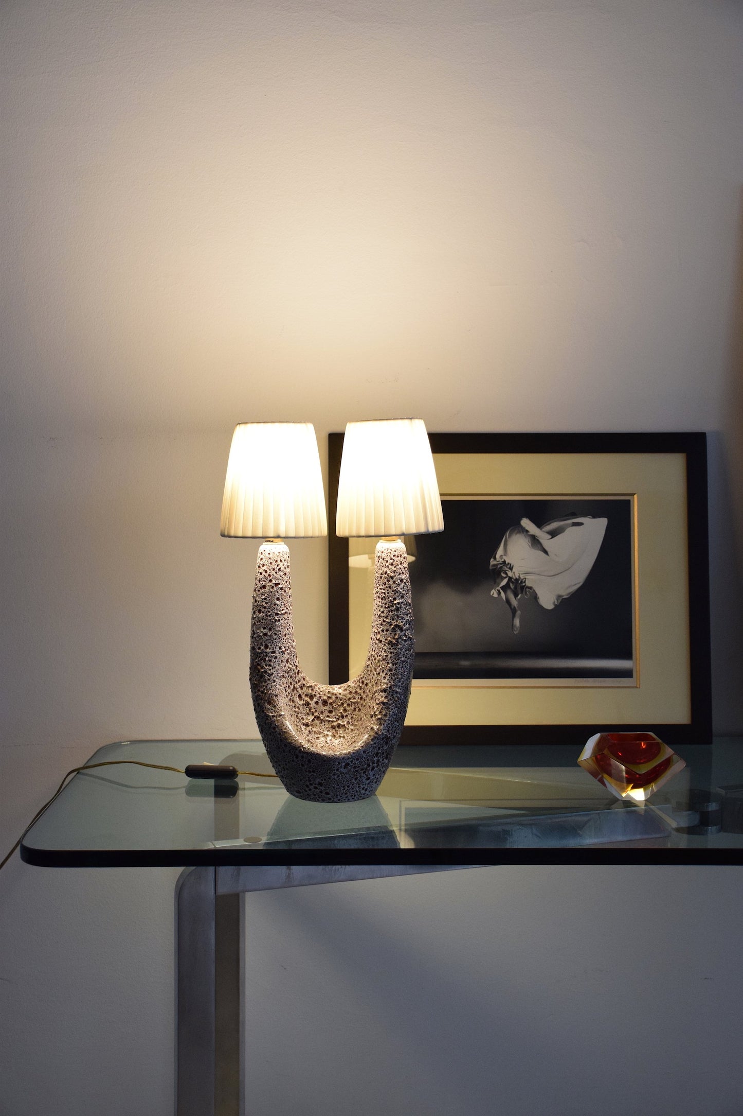 French Mid-Century Ceramic Table Lamp by Vallauris le Vaucour, 1950's - Spirit Gallery