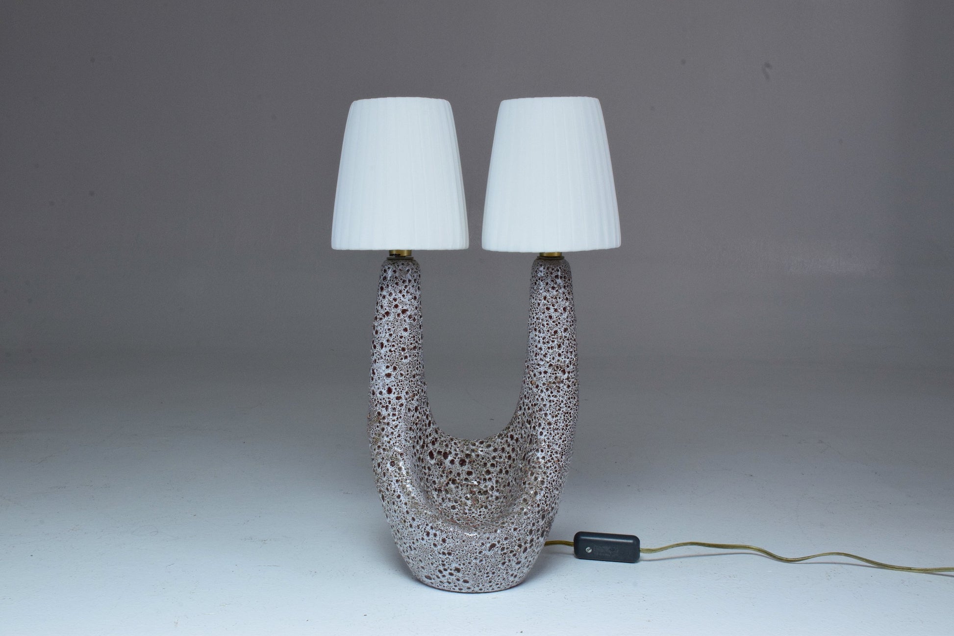 French Mid-Century Ceramic Table Lamp by Vallauris le Vaucour, 1950's - Spirit Gallery