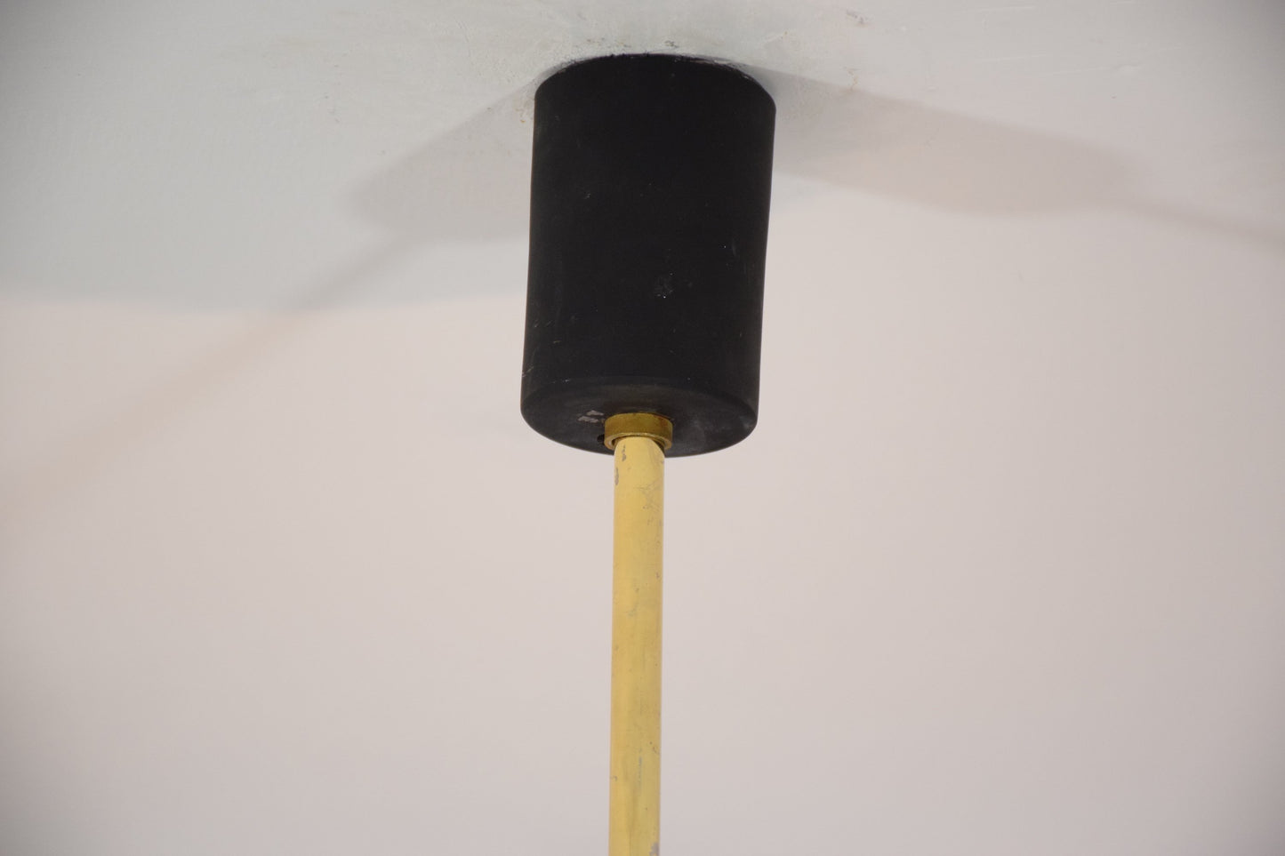 French Midcentury Brass Glass Pendant Attributed to Arlus, 1950s - Spirit Gallery