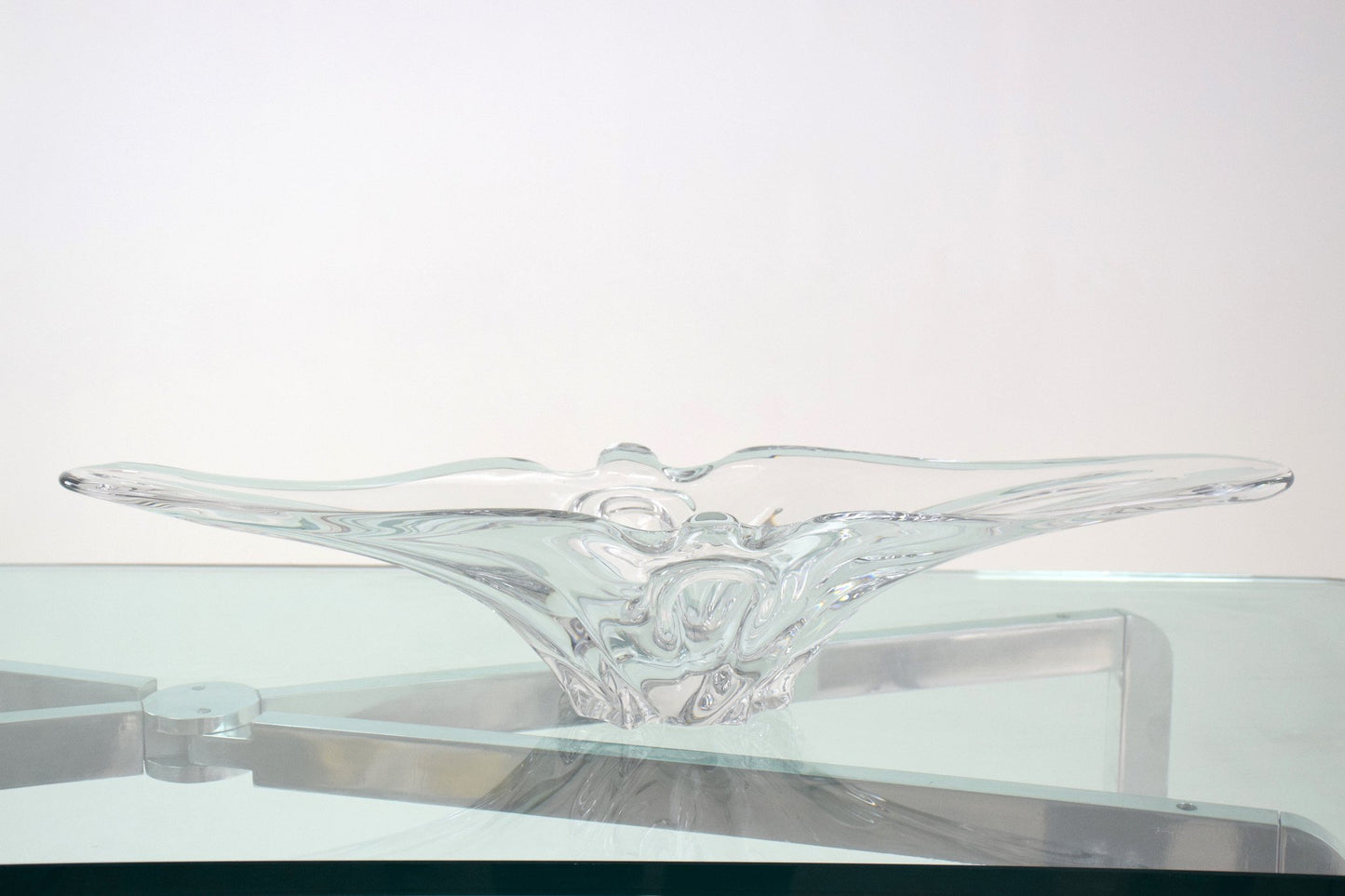 French Sculptural Vintage Crystal Vase, 1960's - Spirit Gallery