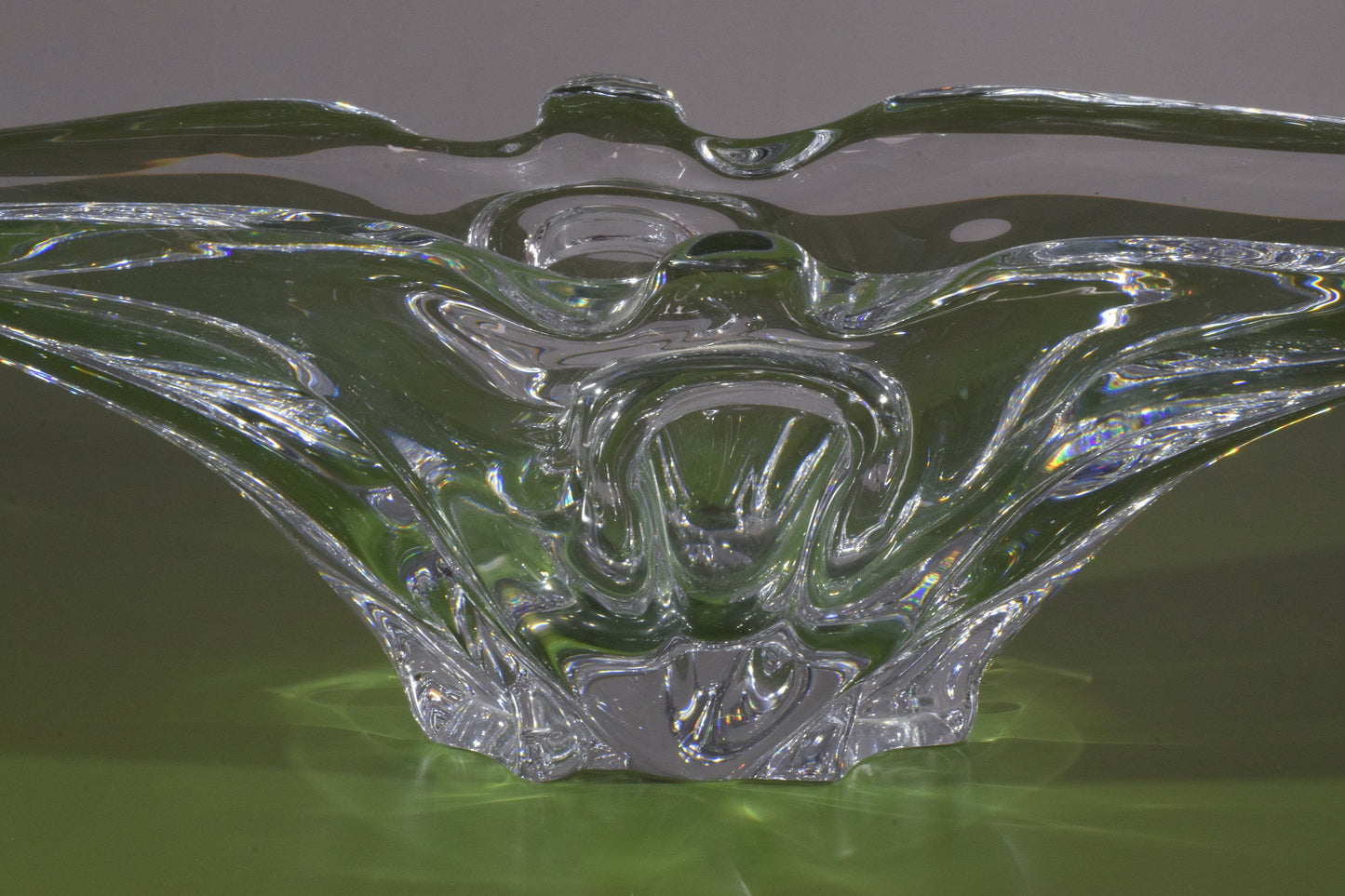 French Sculptural Vintage Crystal Vase, 1960's - Spirit Gallery