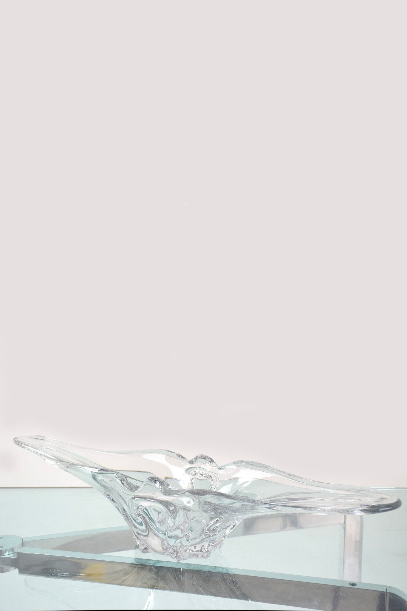 French Sculptural Vintage Crystal Vase, 1960's - Spirit Gallery