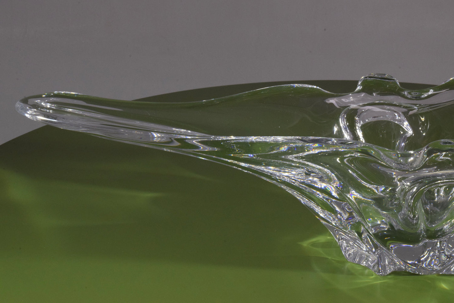 French Sculptural Vintage Crystal Vase, 1960's - Spirit Gallery