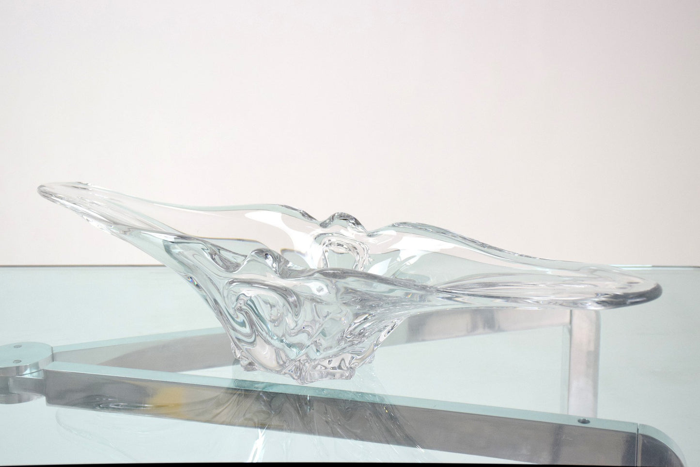 French Sculptural Vintage Crystal Vase, 1960's - Spirit Gallery