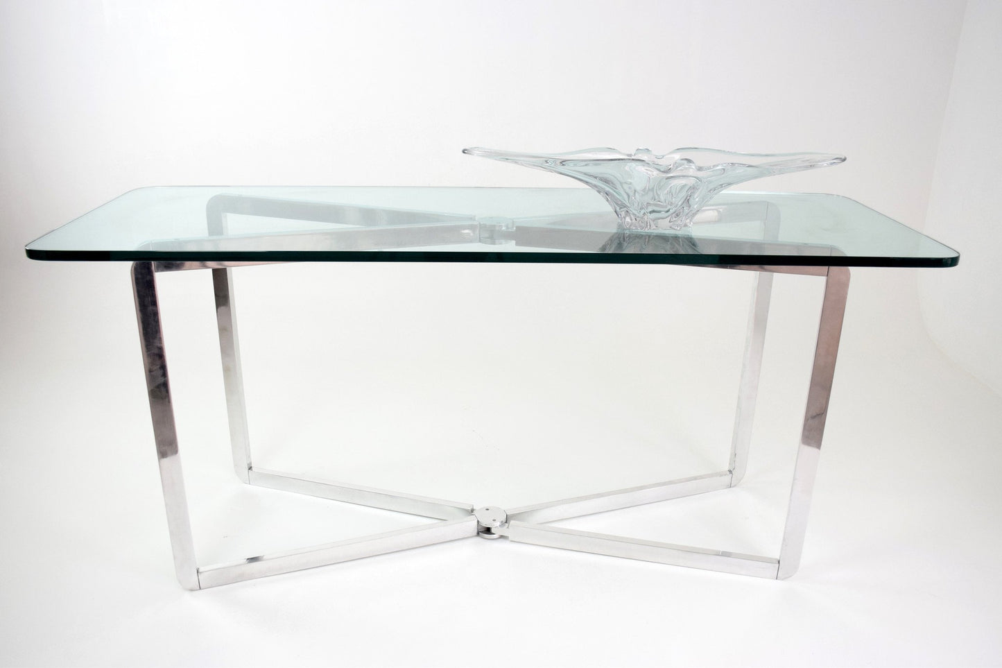 French Sculptural Vintage Crystal Vase, 1960's - Spirit Gallery