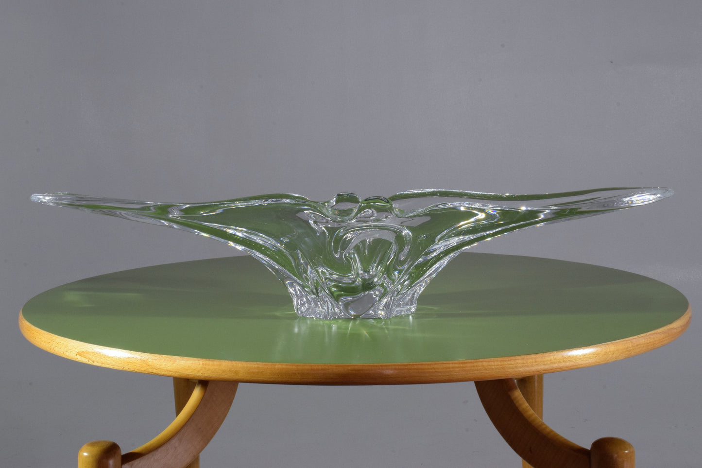 French Sculptural Vintage Crystal Vase, 1960's - Spirit Gallery