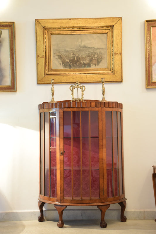 French Vintage Art Deco Circular Display Cabinet or Vitrine - Spirit Gallery