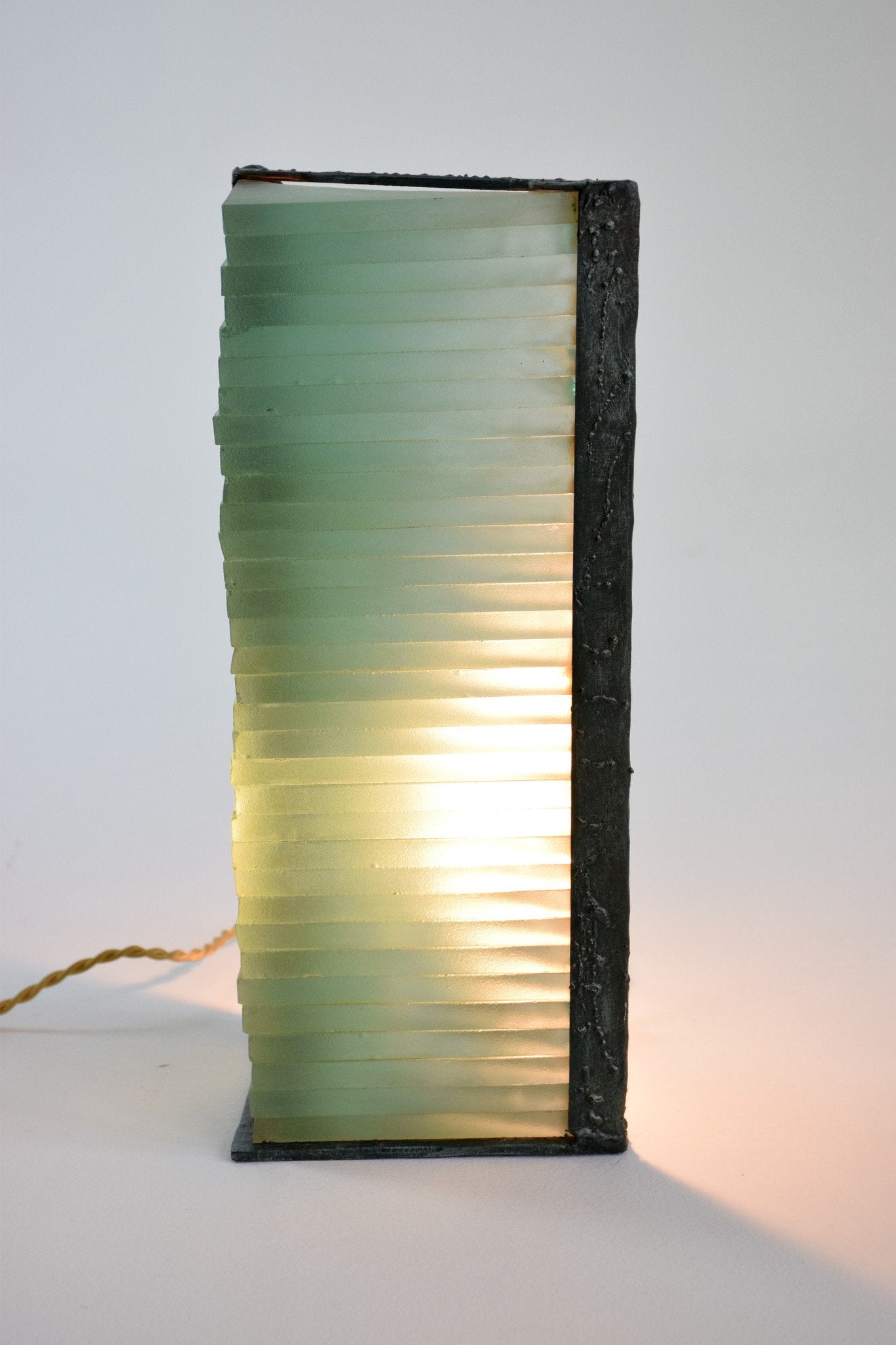 French Vintage Frosted Glass Table Lamp by Marco de Gueltzl, 1980's - Spirit Gallery